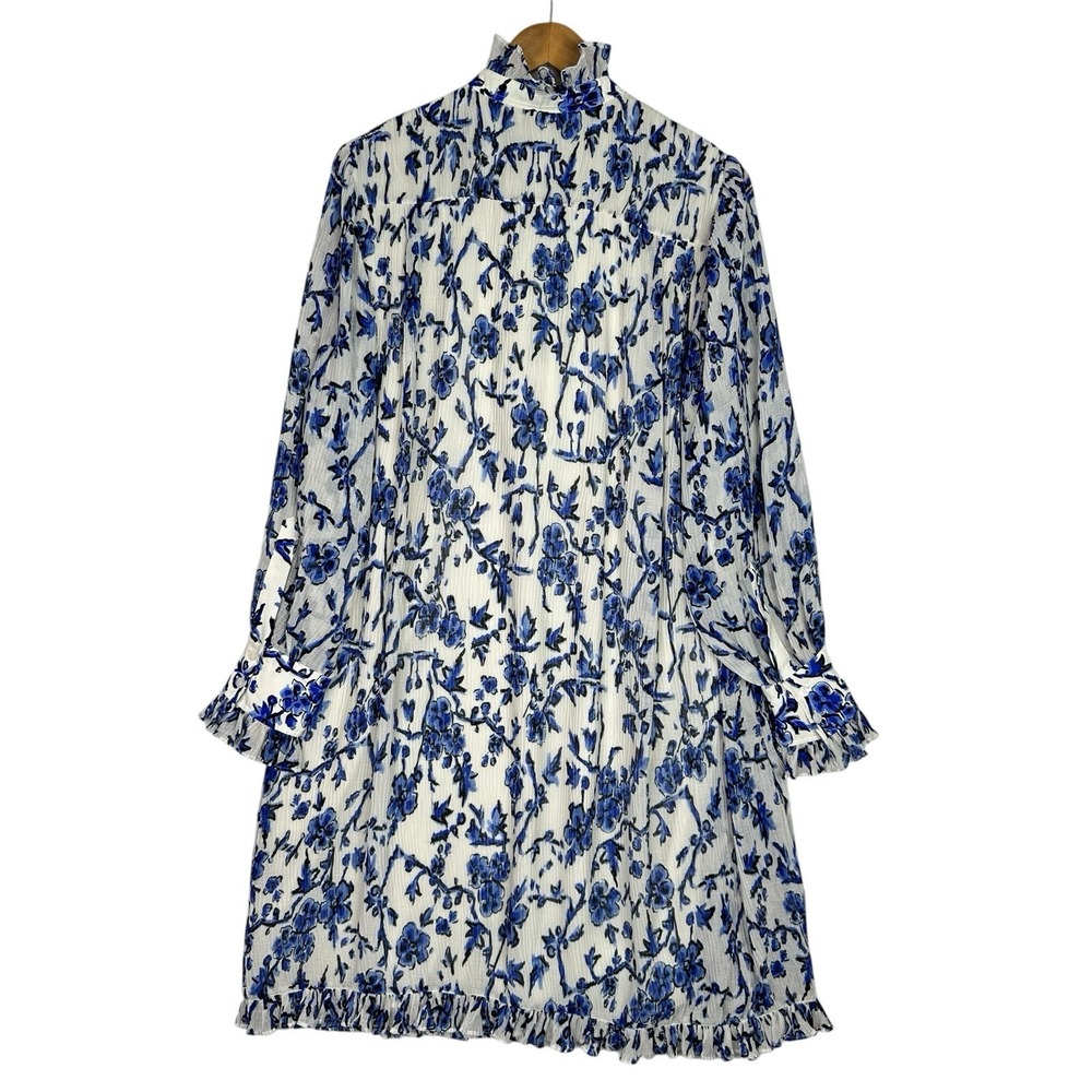 Tory Burch White Dress with Blue Floral Print - Picture 13 of 13